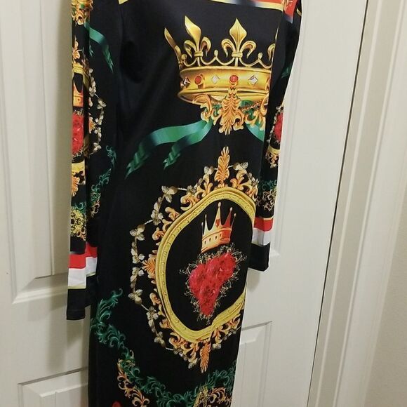 Fabulous Printed Midi Dress size 1XLarge - Picture 4 of 9